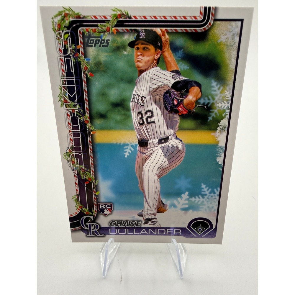 2025 Topps Holiday Chase Dollander Rookie Card H130 Colorado Rockies RC SP